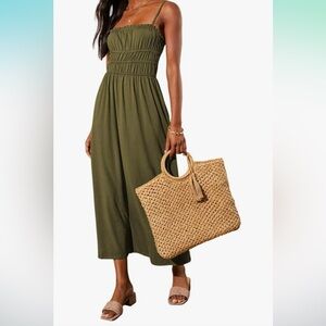Spaghetti strap dress 🫒 green